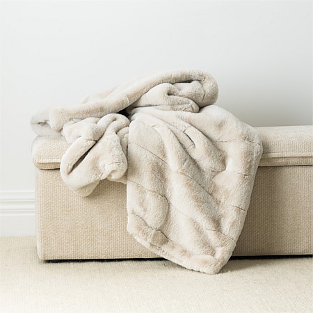 Design Republique Emerson Stripe Faux Fur Natural Throw