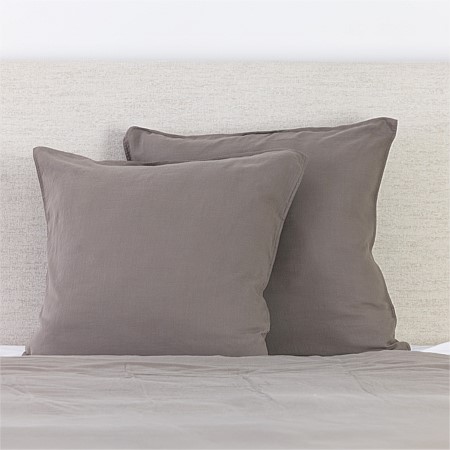 Cove Linen Look 100% Cotton Euro Pillowcase 2 Pack