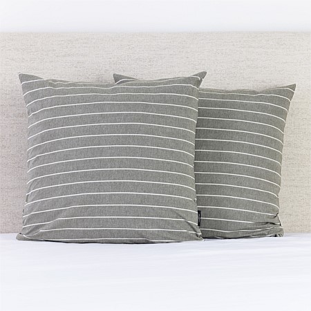 Fieldcrest Stonewashed Cotton Thyme Stripe European Pillowcase Pair