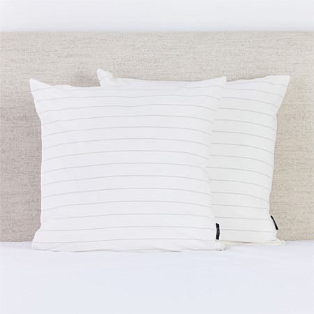Fieldcrest Stonewashed Cotton Grey Stripe European Pillowcase Pair