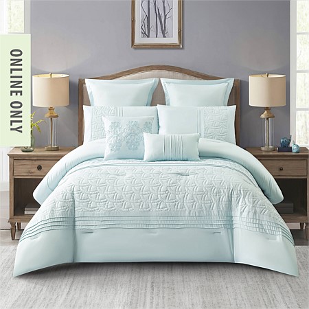 Solace Amelia 7 Piece Comforter Set Ice Blue