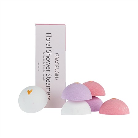 Grace & Gild 6 Pack Floral Shower Steamer Set