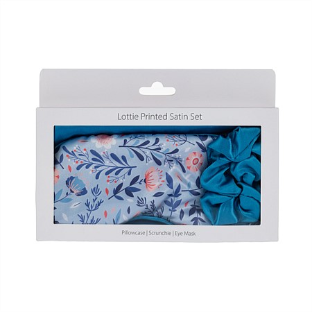 Grace & Gild Lottie Printed Satin Set Blue 