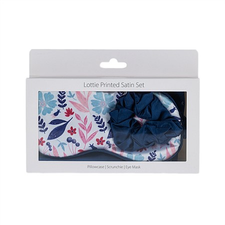 Grace & Gild Lottie Printed Satin Set Navy 
