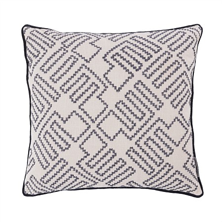 Design Republique Camila Embroidered Cushion Black/Grey 