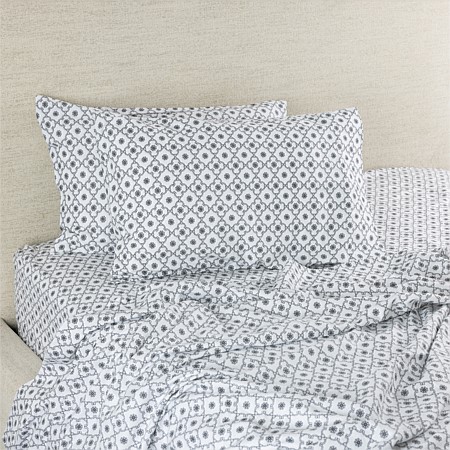 Hush Tile Flat Flannelette Sheet