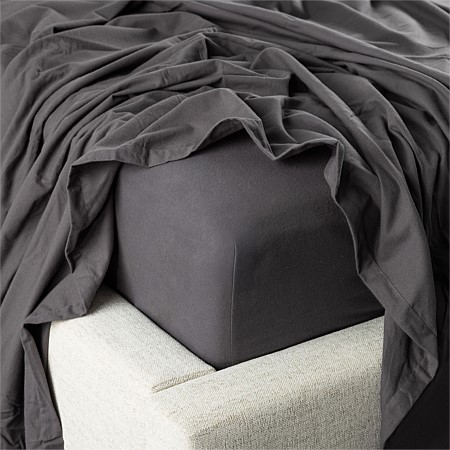 Hush Plain Coal Fitted Flannelette Sheet 