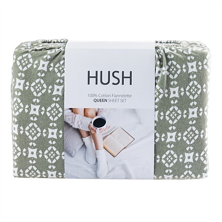 Hush Geo Cotton Flannelette Sheet Set
