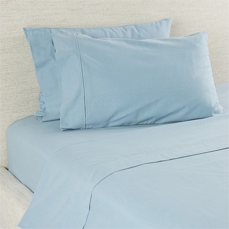 Hush Plain Blue Flat Flannelette Sheet 
