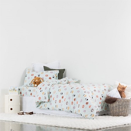 Hush Baby Forest Animal Flannelette Single Duvet Cover Set
