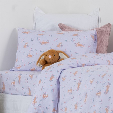 Hush Baby Garden Bunny Flannelette Cot Cover