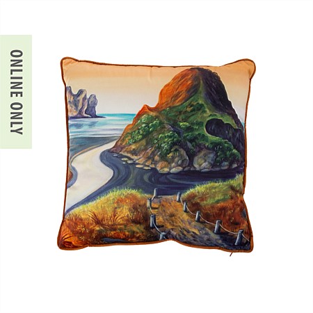 Design Plus Kiwiana Velvet Cushion Piha Gold Tones