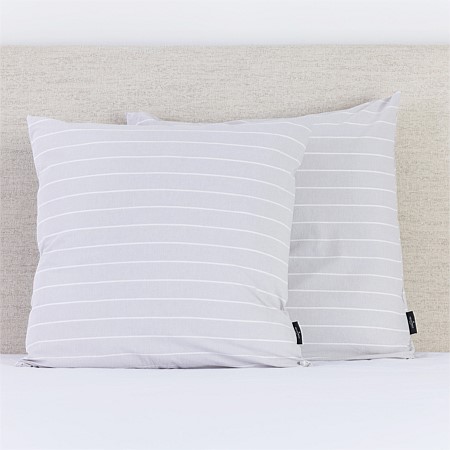 Fieldcrest Stonewashed Cotton Mist Stripe European Pillowcase Pair